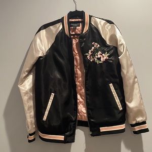 Floral Print Bomber Jacket